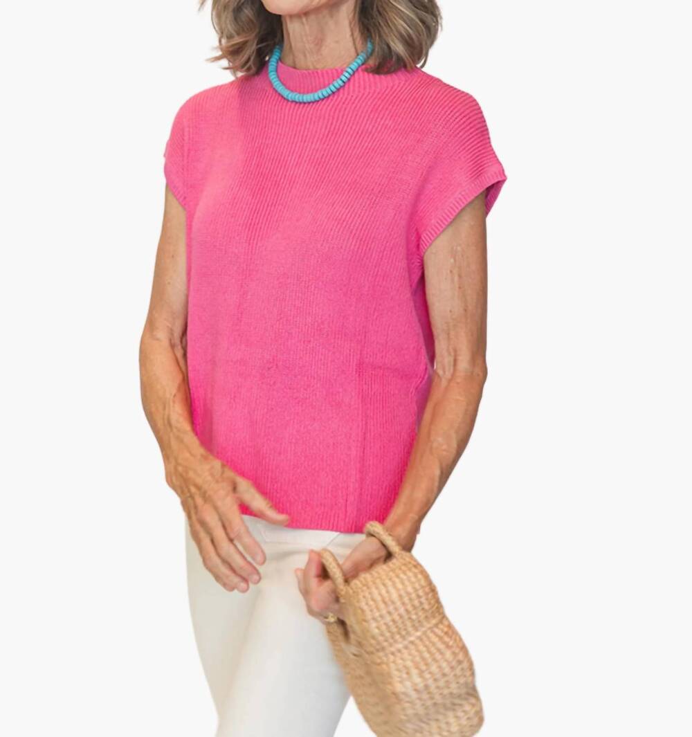 NEW WISHLIST colton mock neck sweater in pink